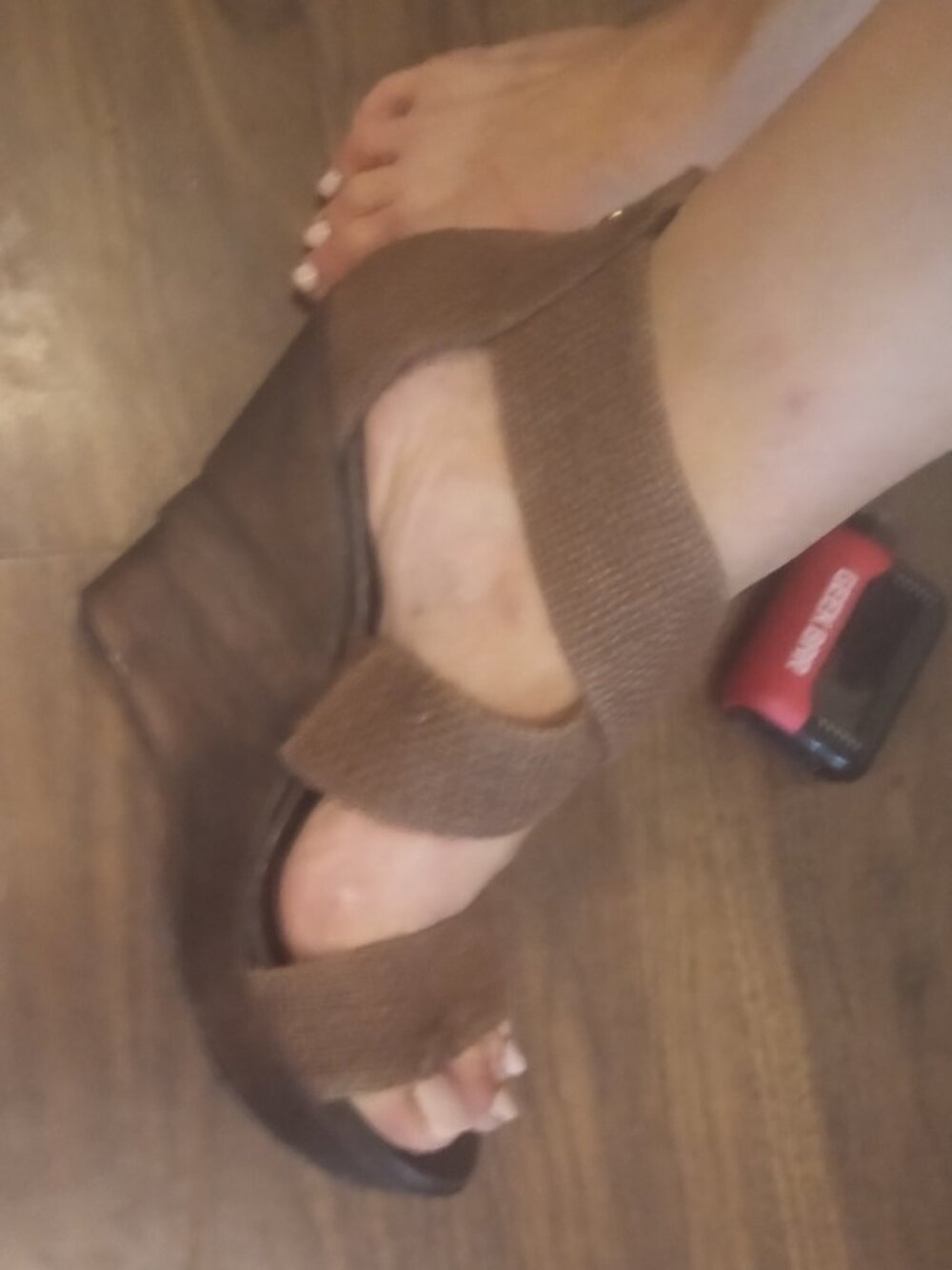 Brand new brown wedge heels